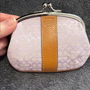 Coach Lavender and Brown Cosmetic Case